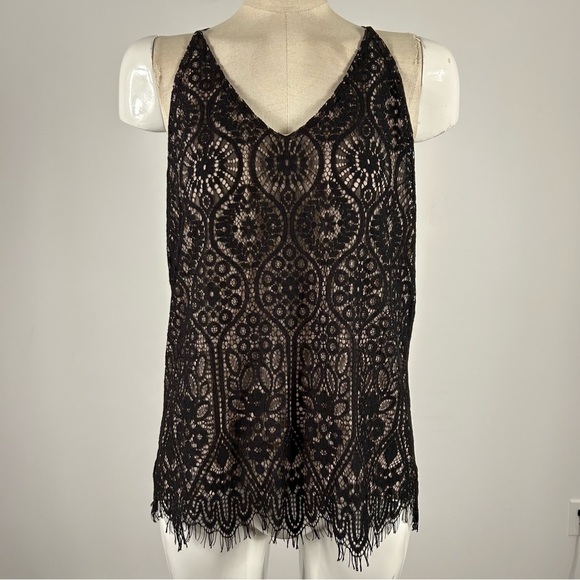 💕 Loft Elegant Black Lace Sleeveless Top S - Picture 1 of 8